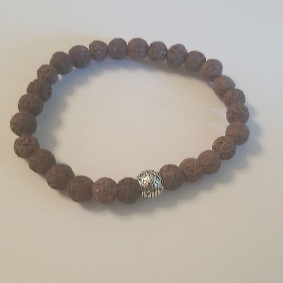 Mens One Of A Kind Plum Dyed Lava Expansion Bracelet Custom Made 8" - Picture 6 of 7